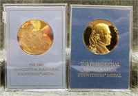 TWO STERLING GOLD PLATED PRESIDENT MEDALS