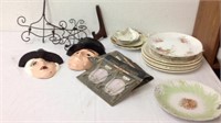 Group of collectible plates with plate hangers &