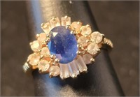 14 K Gold Sapphire Ring