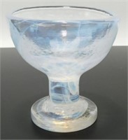 * Vintage Kosta Boda Glass White Swirl Pedestal