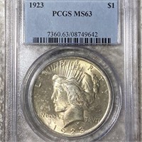 1923 Silver Peace Dollar PCGS - MS63