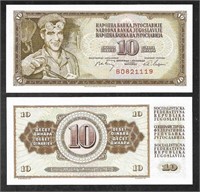 Lot - 50 x Yugoslovia -Old 10 Dinara Note -1968 -