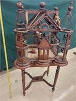 Fruitwood Birdhouse w/Matching Stand,