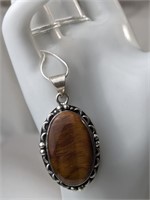 925 TIGERS EYE PENDANT NECKLACE