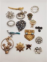 (N) vtg Brooches and Fur Clip
