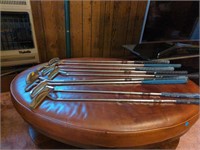 Collection of 9 golf clubs