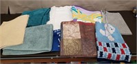 Box of Bath Sheets, Towels, Blankets, Rugs & More