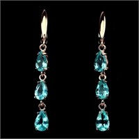 Natural 7x5mm Top Neon Green Apatite Earrings