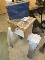 2 stools and ammo can