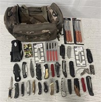 Cabela’s Bag Full of Various Knives & Tasers
