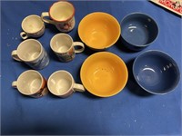 Stone ware bowls and coffee cups