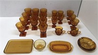 25-Piece Amber Glassware Set