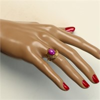 14K gold Pink star Sapphire ring