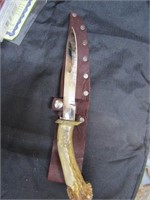 HAND FORGED KNIFE & HANDMADE SHEATH