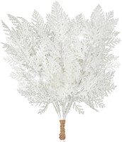 24 Pcs White Glitter Christmas Tree Picks