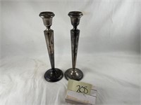 Weighted sterling candlesticks 10"