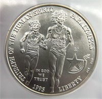 1995-D US Paralympic Blind Runner Silver Dollar