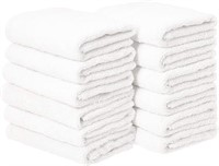 Amazon Basics Cotton Hand Towels - Pack of 12, Whi