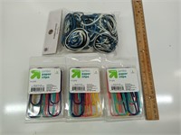 24 New Jumbo Paper Clips with Rubber Bands