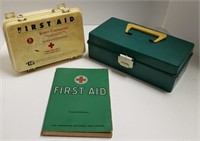 Lot w/ Vtg First Aid Kits & First Aid Book