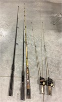5-Fishing poles 2 w/ reels