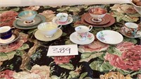 Assorted tea cups and saucers