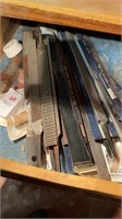 Miscellaneous drawer lot of saw files