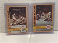 2 X 1972/73 NHL Action & NHL Playoffs Card NRMINT