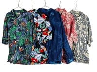 5 Mens Vintage Hawaiian Style Shirts