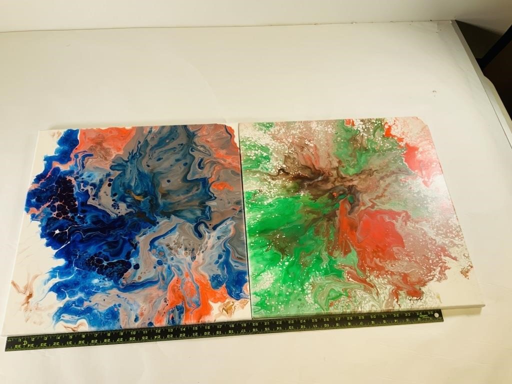 2pcs abstract painting