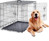 36" PETAPPY Dog Crate with Removable Tray, Black