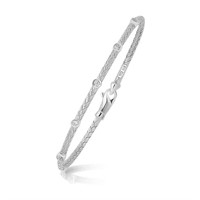 14k White Gold Basket Weave Bracelet