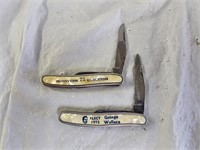 2 Vintage 1972 Political Pocket Knives