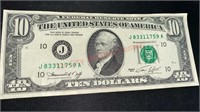 1974 Series $10 dollar bill US currency note