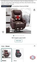 1 pcs; VICTONE Electric Power Lift Recliner Chair