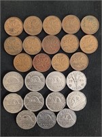 1940-52 Canadian King George VI Nickels & Pennies