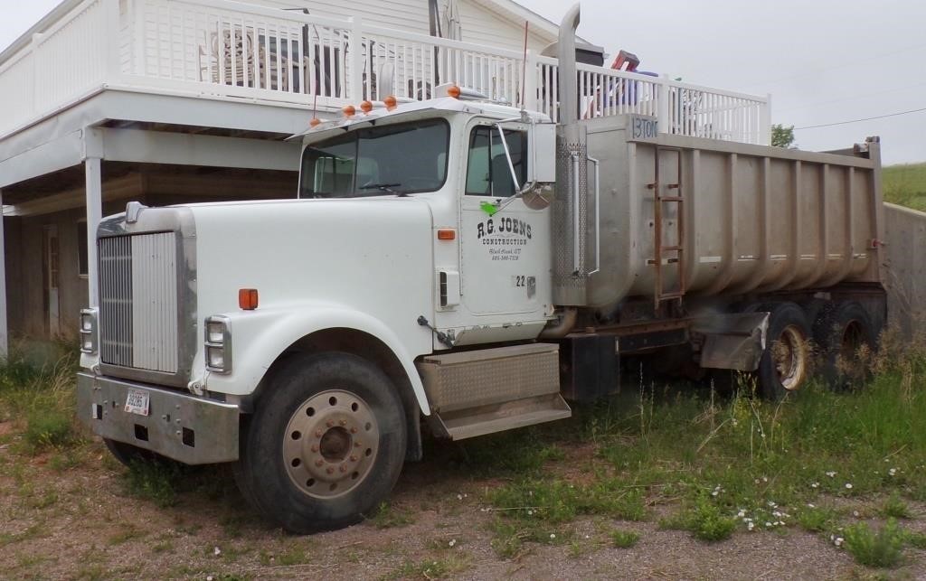 1996 INT'L DUMP TRUCK W/16' ALUMINUM DUMP BOX, 345