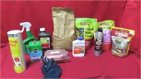 Gardening Items: Wasp Hornet Spray, Gloves, Red