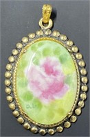 Pink Rose Cabochon Pendant