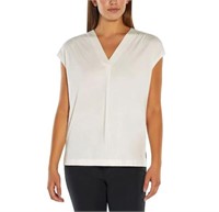 Banana Republic Women's LG V-Neck Pleated Shirt,