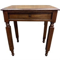 Kentucky cherry single drawer lamp table with