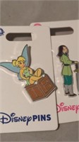 Set of 2 large Disney pins, Tinker Bell and