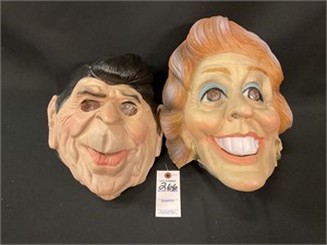 2 Halloween Masks - Ronald & Nancy Reagan