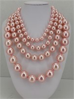 CezAnne Multi-Strand Pink Pearl Necklace
