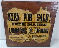 Oxen For Sale Sign Printed Owen Sound