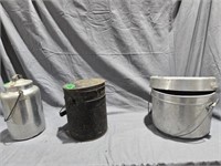 Antique Lunch Bucket, Camping Mess kit and Jug