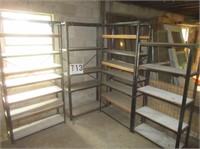 4 metal shelf units