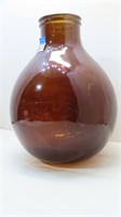 large amber colored glass vase