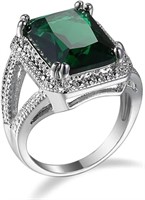 14k Platinum Plated 2.00ct Emerald Ring