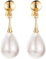 Beautiful Pearl Drop Clip-on Earrings